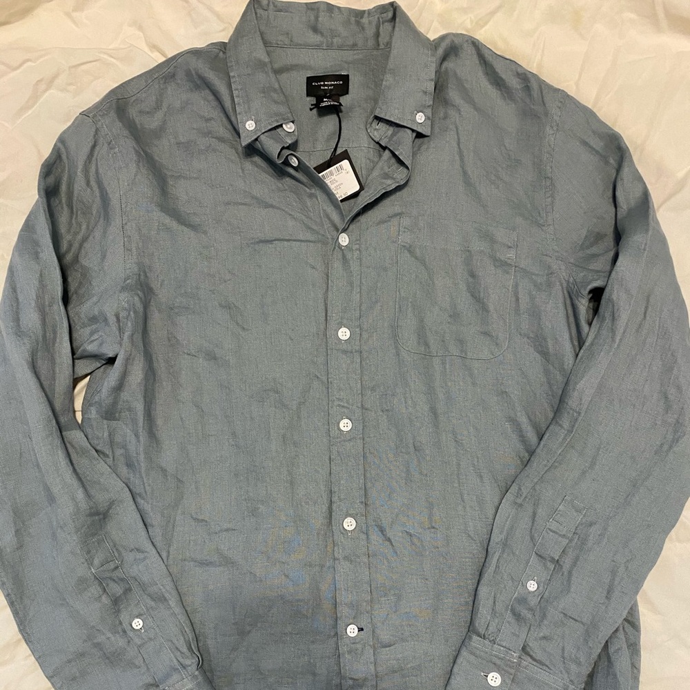 Men’s Club Monaco linen button down shirt